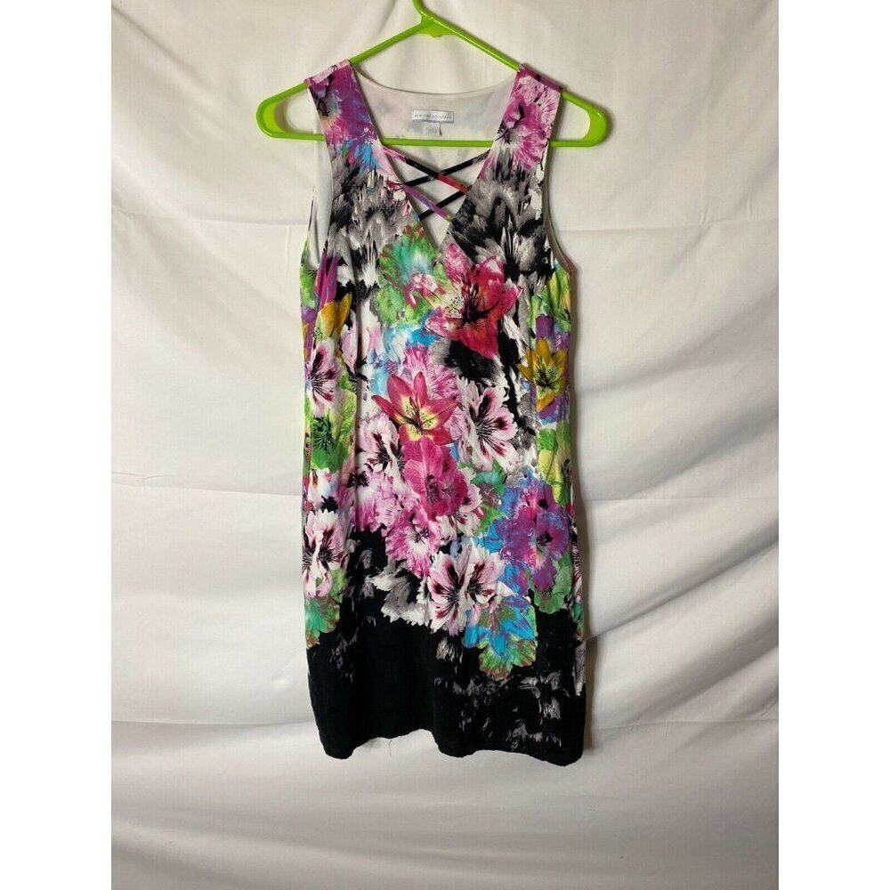 NEW YORK COMPANY WOMENS SIZE XS XSMALL 2/4 ALINE DRESS BEAUTIFUL FLORAL PRINT